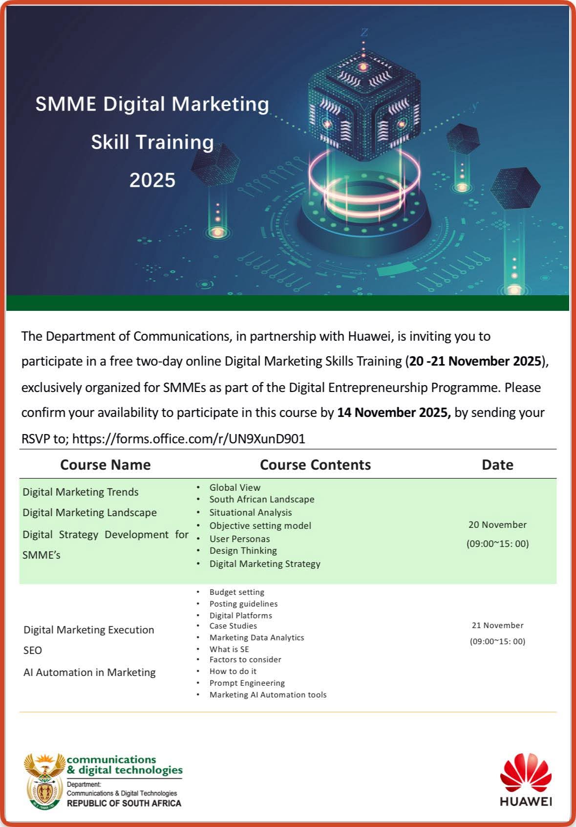 Digital Marketing Skills Training – SMMEs, Boost Your Business